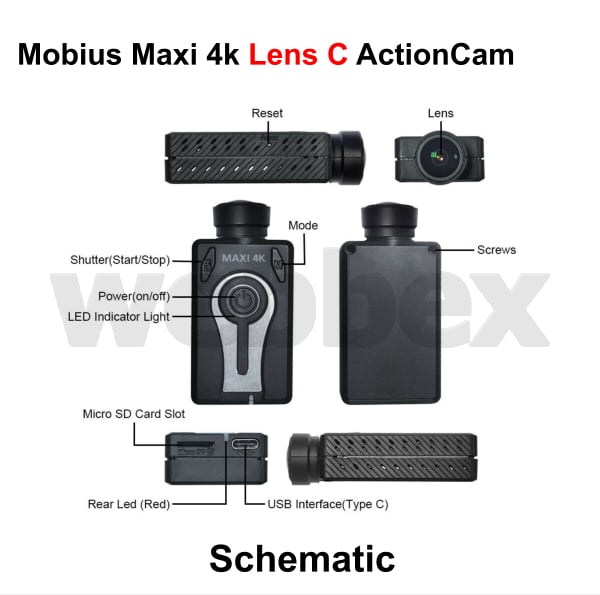 Mobius Maxi 4K Lens C Battery Version