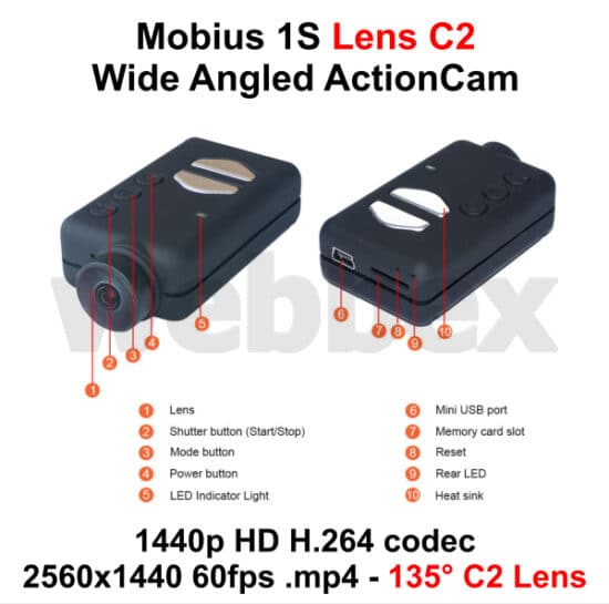 Mobius 1S Lens C2 Action Camera