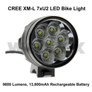 Lights4Bikes Cree XML 7xT6 LED rechargeable 9800 lumen bike light.