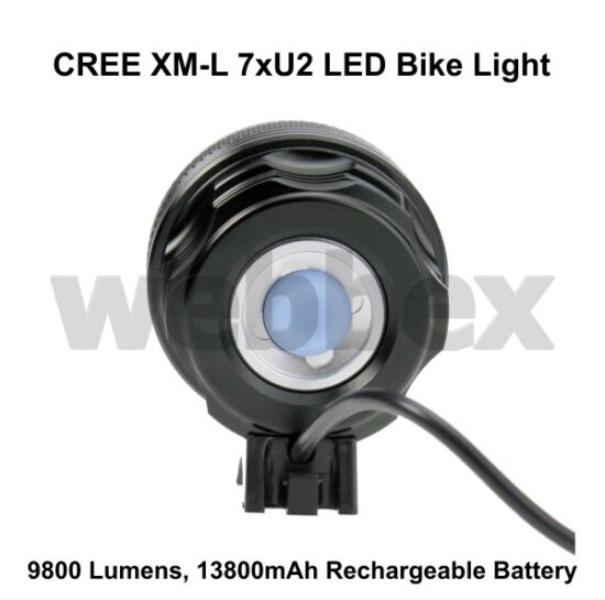 Lights4Bikes Cree XML 7xT6 LED rechargeable 9800 lumen bike light.