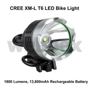 Lights4Bikes Cree XML 1xT6 LED rechargeable 1800 lumen bike light.