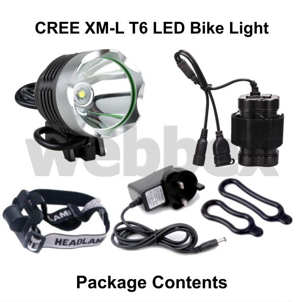 Lights4Bikes Cree XML 1xT6 LED rechargeable 1800 lumen bike light.