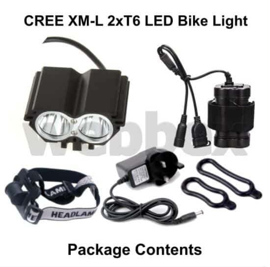 Lights4Bikes Cree XML 2xT6 LED rechargeable 2800 lumen bike light.