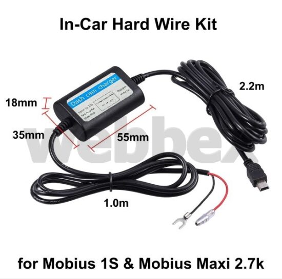 Mobius Maxi 2.7K and Mobius 1S In-Car Hard Wire Kit