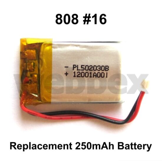 808 #16 Replacement 250mAh Battery