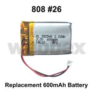 808 #26 Replacement 600mAh Battery