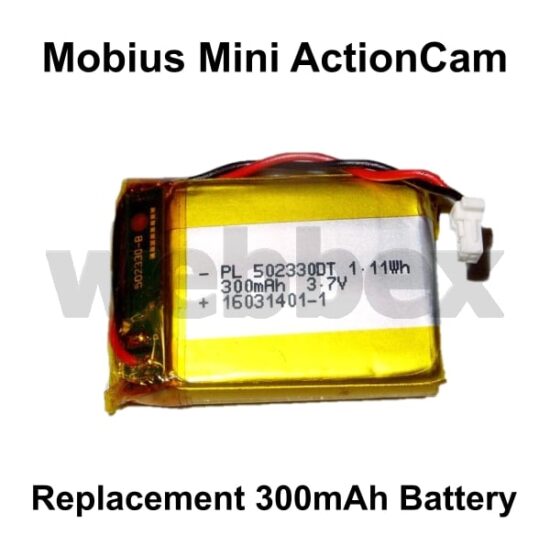 Mobius Mini Replacement 300mAh Battery