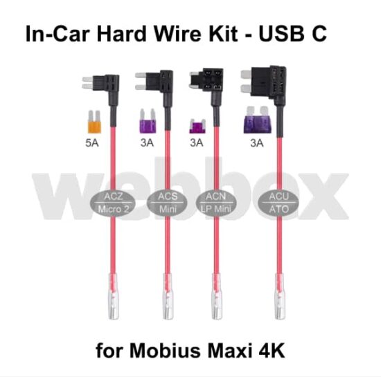 Mobius Maxi 4K In-Car Hard Wire Kit