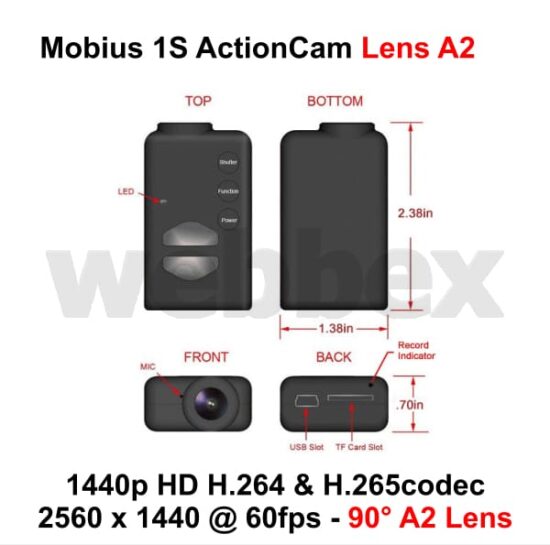 Mobius 1S Lens A2 Action Camera